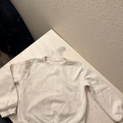 Cat jack 6 7 girls fleece lined pullover cream with rainbow