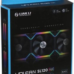 Lian-Li UNI FAN SL120 Revolutionized Daisy-Chain 120mm ARGB Fan, Black