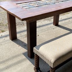 Custom Dining Table With 2 Benches