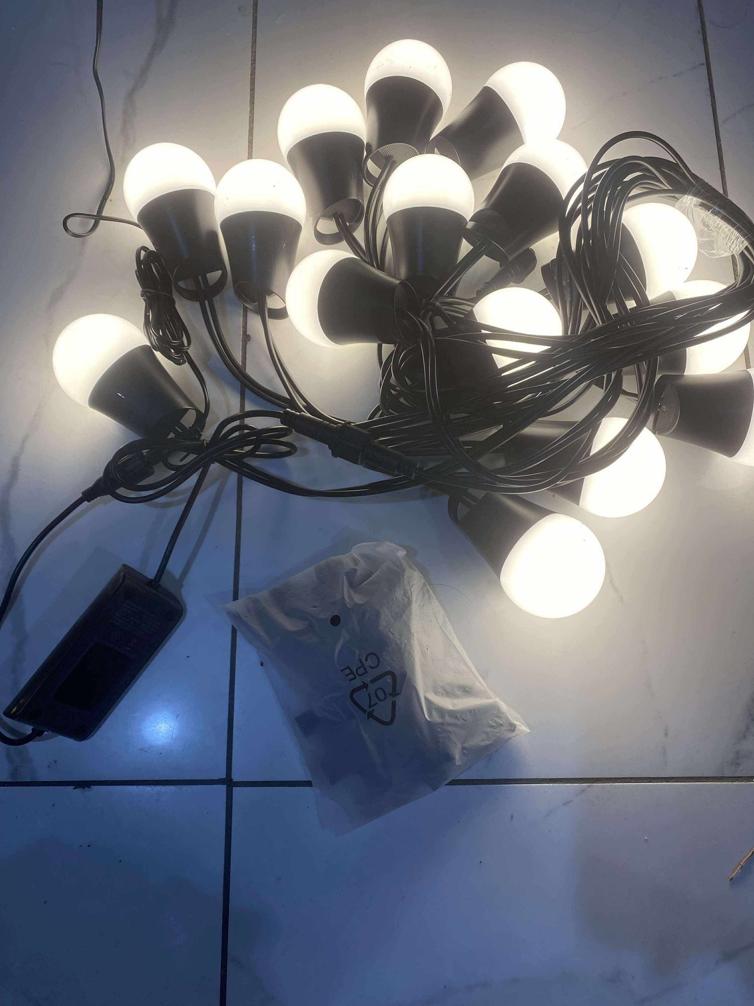 Govee Smart Outdoor String Lights H7015, 48Ft RGBIC Outdoor Lights with 15 Dimma