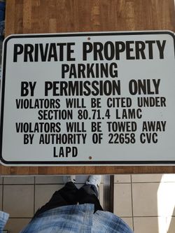 Private Property Parking Permission Only Sign