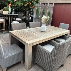 Table and 6 chairs rustic farm