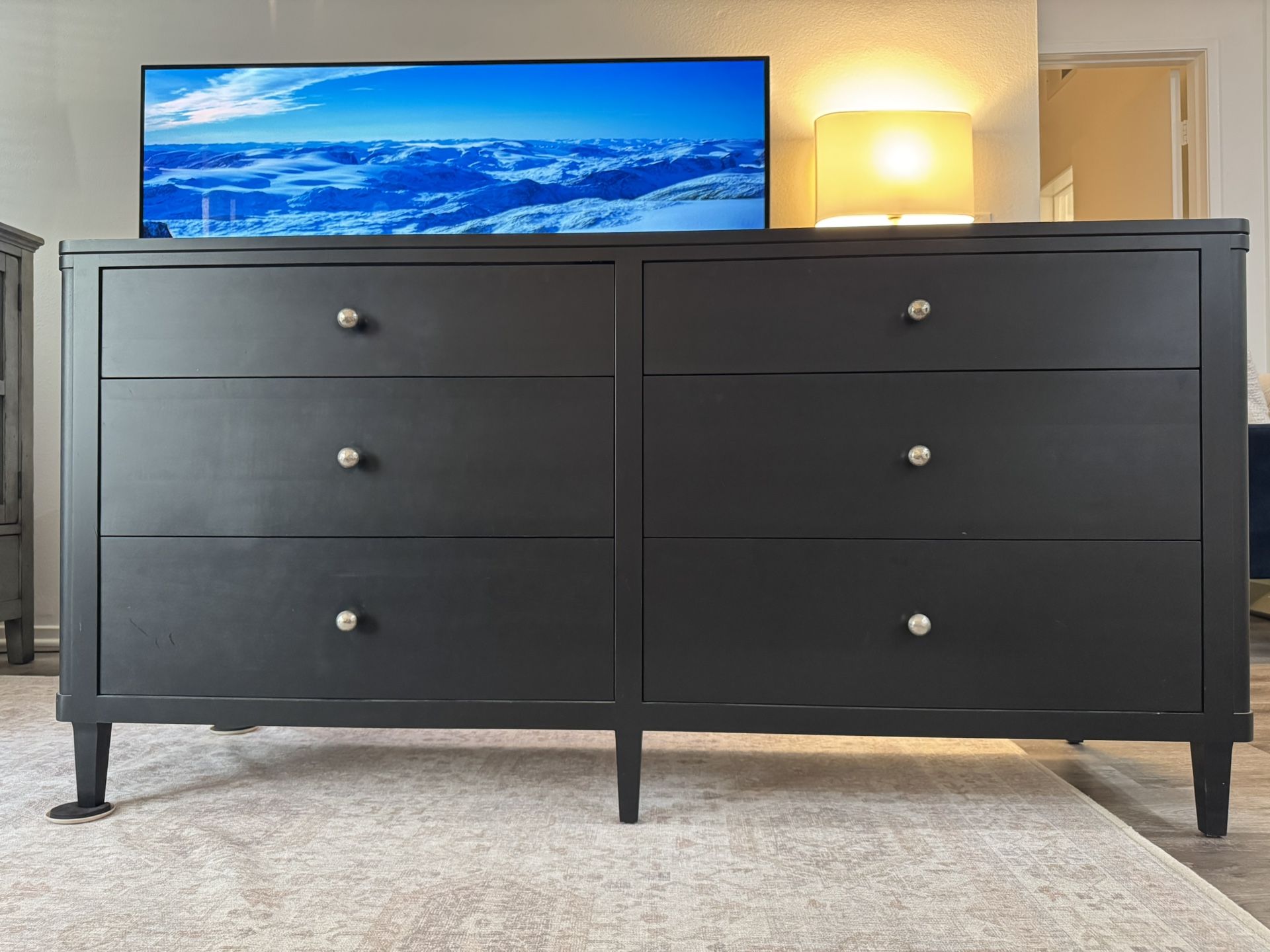 Crate & Barrel Black 6 Drawer Dresser