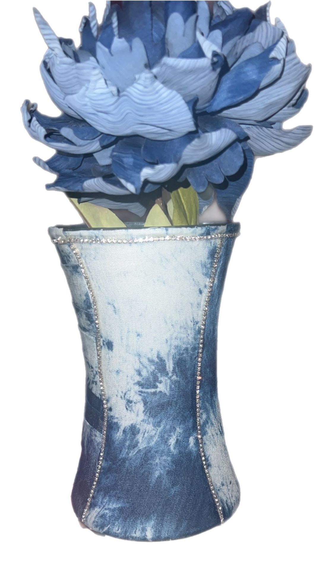 Blinged Out Custom Denim Vase