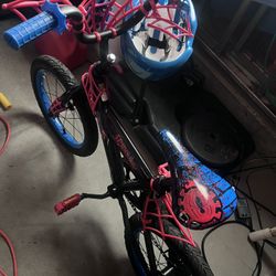 Spiderman bicycle With Helmet 