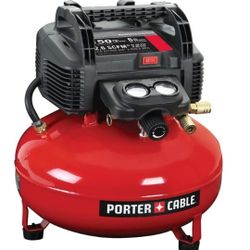 Air Compressor 6-Gallon, Pancake, oil-free pump for long life and no maintenance Hose Included 