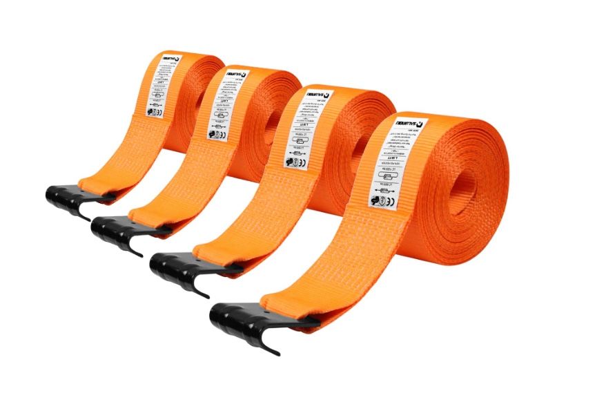 SALUINOKI 4Pack Flatbed Straps 4 Inch 4x30 Truck Strap For Flatbed Trailer Winch Strap Heavy Duty 4 Inch Ratchet Straps Flatbed Orange