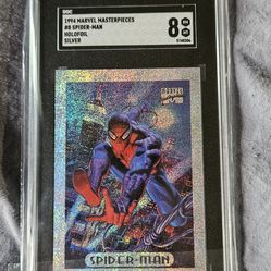 1994 marvel masterpieces Spiderman Holofoil SCG graded