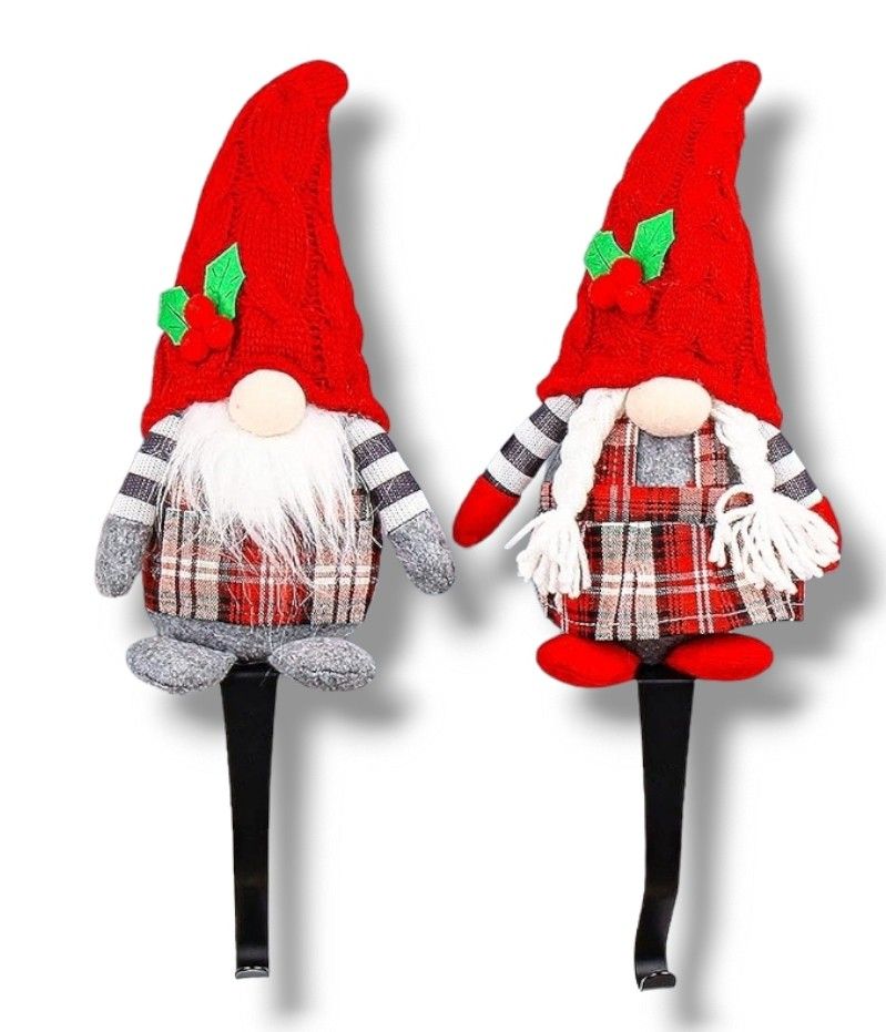 Set Of 2 Gnomes Stocking Holders