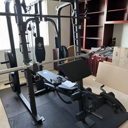 Vesta Fitness Smith Machine 2001 w/Bench Attachment | 230lb Bumpers Weights | 7ft Olympic Bar | Fitness | Gym Equipment | FREE DELIVERY 🚚 