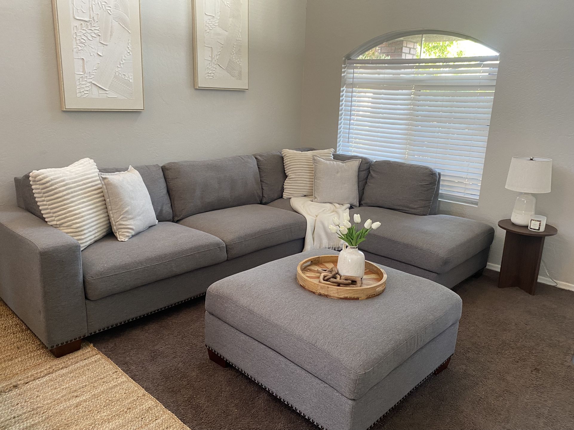 Grey Linen Couch FREE DELIVERY