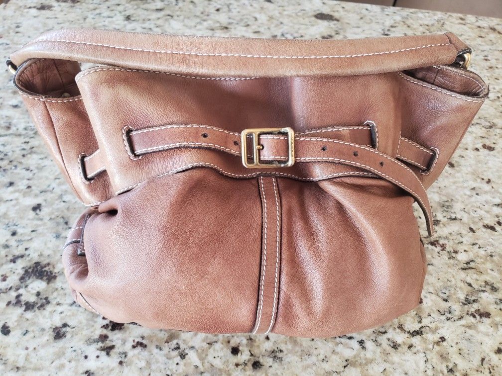 Leather Hobo Shoulder Bag 