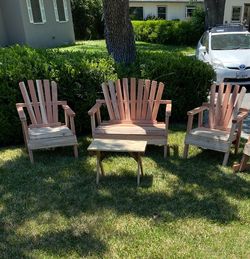 Redwood patio chairs