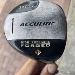 Acculine forged golf driver in right handed 300 cc Graphite shaft  Used