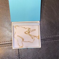 10KT gold 1.4 mm 20 inch Valentino link chain