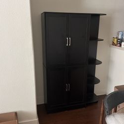 Large Black Kitchen Storage Cabinet