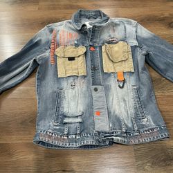 Smoke Rise Geno Patch Denim Jacket JJ20125-RIVBL