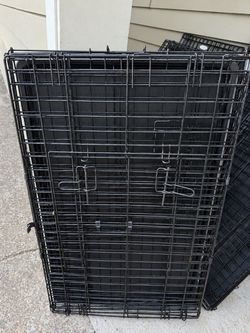 36” Folding Metal Dog Crate with Tray