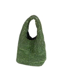 GREEN RHINESTONE BAG 