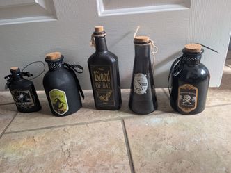 Halloween Decorative Potion Bottles Set of 5