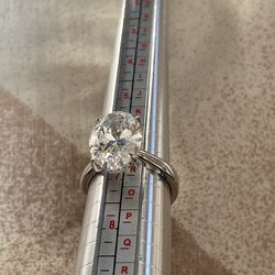 6ct Lab Diamond Oval-Cut Engagement Ring 14k White Gold SIZE 6.75