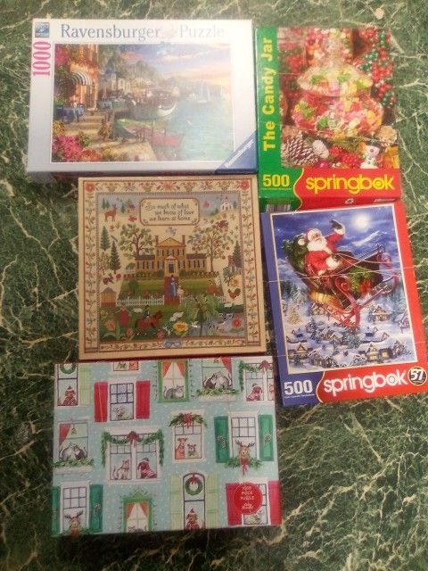 Lot Of 5 Vintage Jigsaw Puzzles