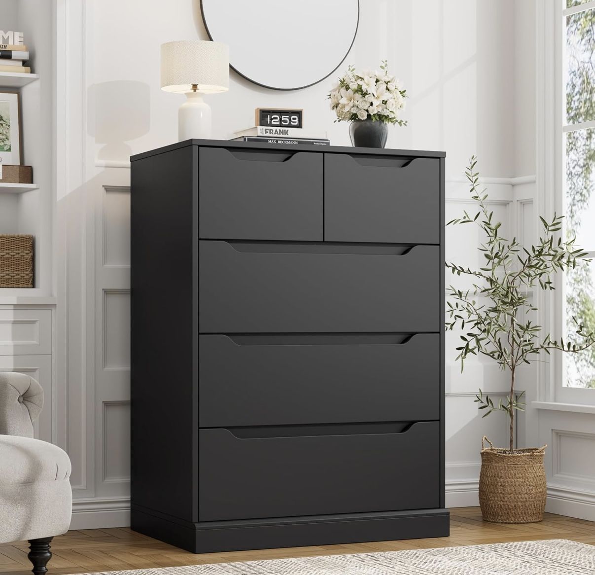 5 Drawer Dresser, Black - PB95VN