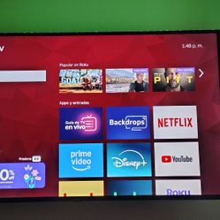 65' TCL Roku TV (no legs) with wall mount and LEDS