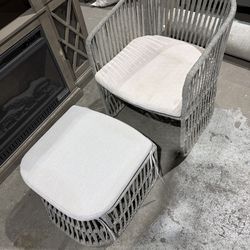 Fabric Wrapped Chair w/Ottoman