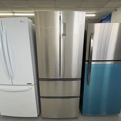 Haier 28” 14.5 cu. ft. French Door Refrigerator in Fingerprint Resistant Stainless Steel, Counter Depth