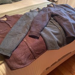 Sherpa Lined Shirt Jackets Carbon2 Cobalt 