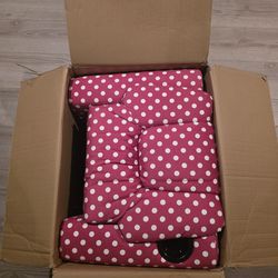 Kids Recliner Chair with Cup Holder – Pink Polka Dot – New