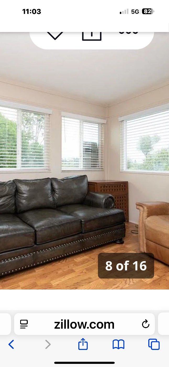 Bernhardt Fin Leather Couch