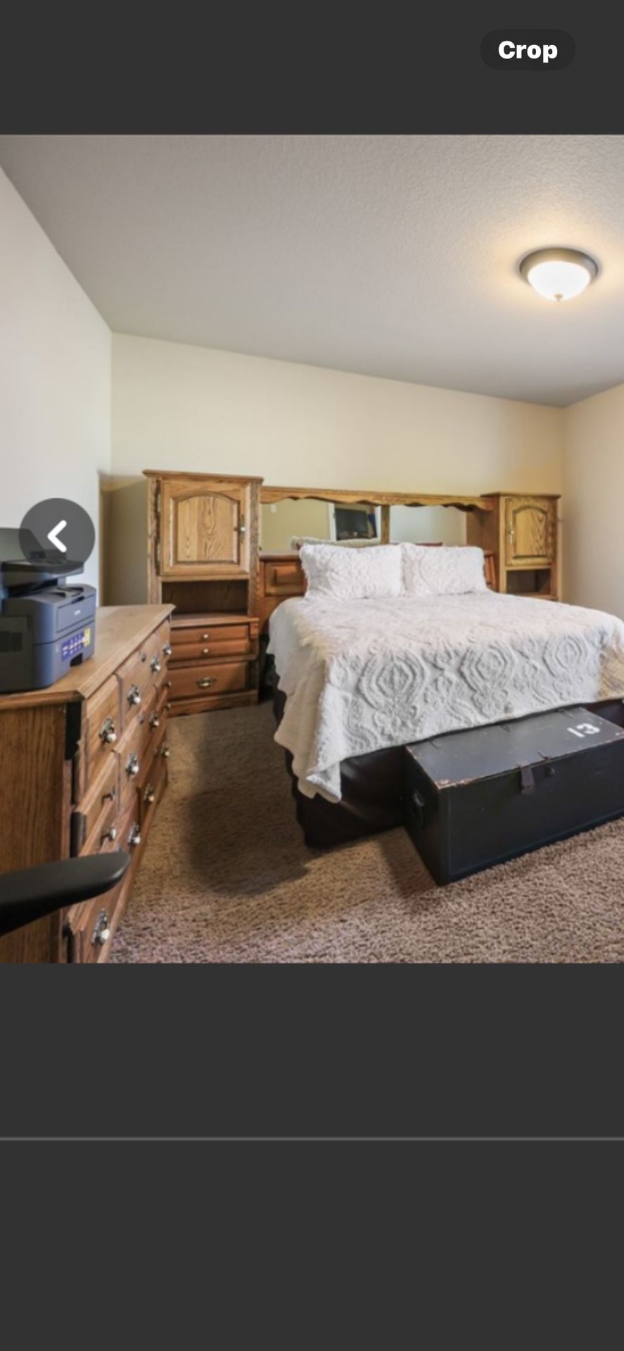 Solid Oak Bed Set With Dresser