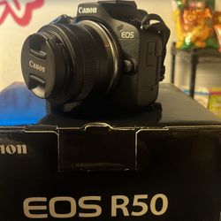 Canon EOS R50 4k Video Mirrorless Camera,  Dec Gear Camera Bag & Tripod