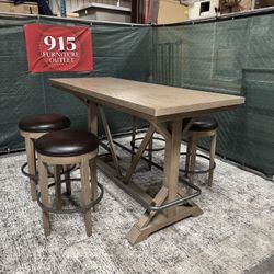 5 Piece Bar Table With Stools Solid Wood NEW Wayfair FREE DELIVERY 🚚 