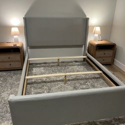 Queen Gray Bed Frame