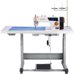 187*Industrial Sewing Machine, Upgraded 550W Servo Motor with Table Stand, 5000s.p.m Heavy Duty Lockstitch Sewing Machine, High Speed, Clear Control P