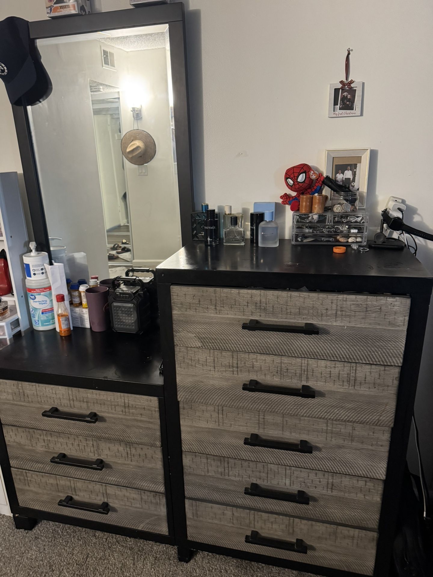 Bed Frame And Dresser With Mirror