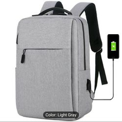 Laptop Backpack Light Gray Color. 
