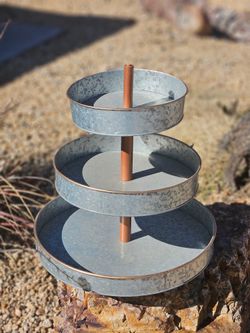 Three tier metal dessert stand