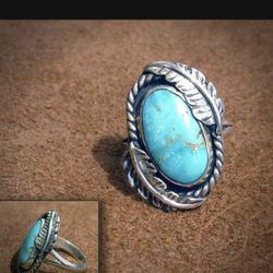 *NEW*SALE* Southwest Created Turquoise Ring Jewelry Sizes 5 1/2 Or 6 *See My Other 600 Items*