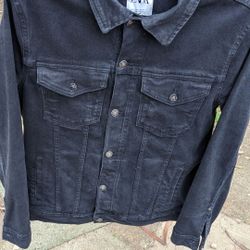 Men's Zara jeans jacket black