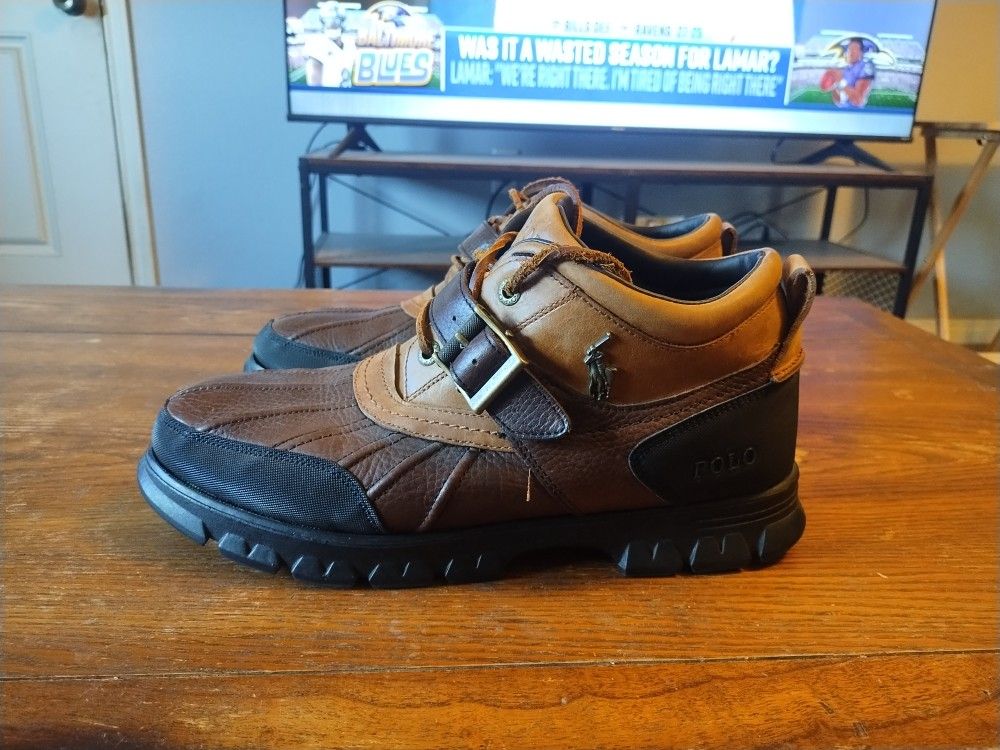 Ralph Lauren Polo Dover Ill Duck Brown Boots Size 12