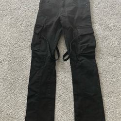 flaneur Homme Mens Black Flared Pants  Size  S/ 30x32