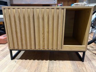 Modern Wood Sideboard Cabinet with Metal Legs