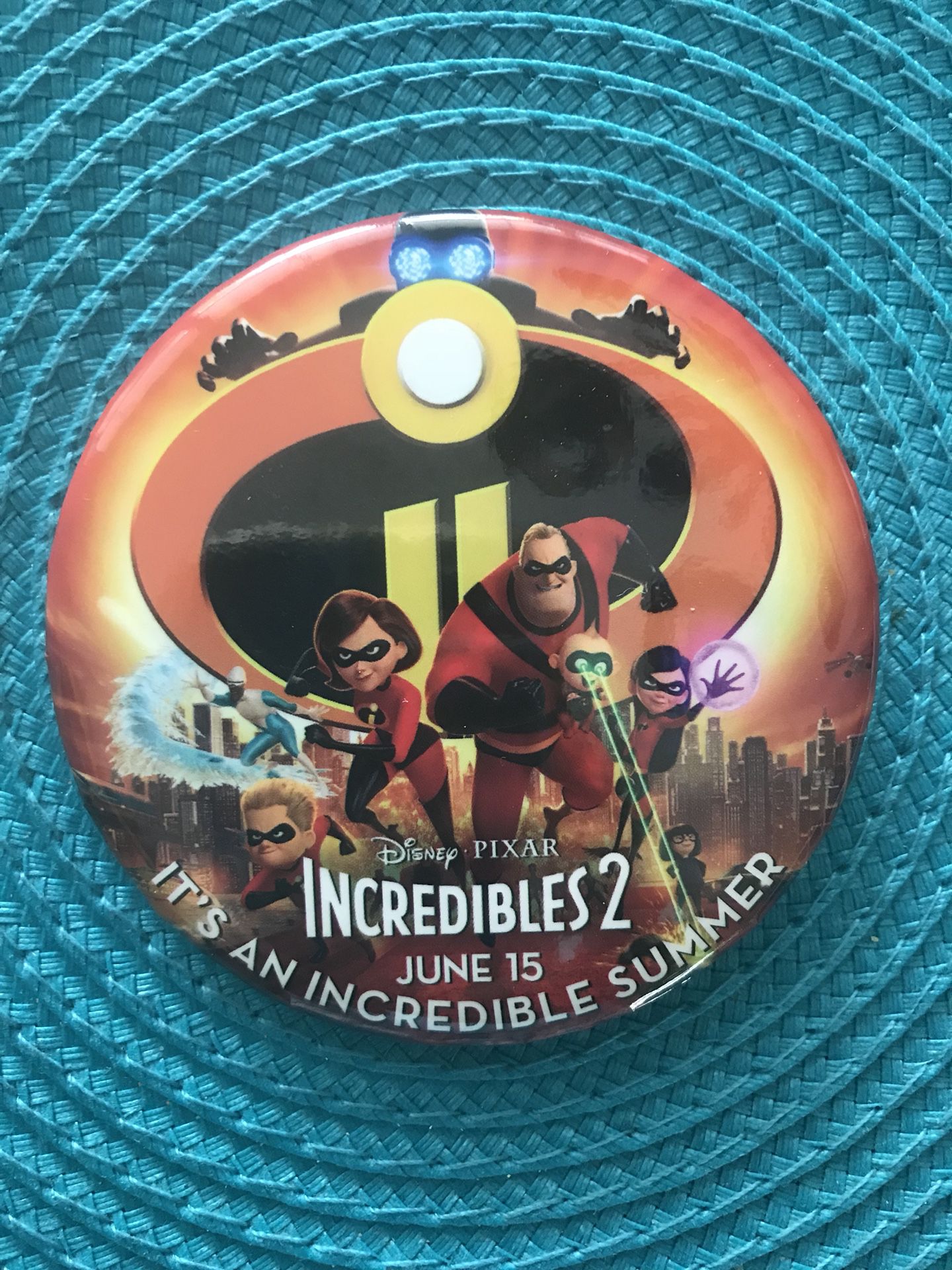 Disney Pixar Incredibles2 Button Pin