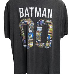 Batman 00 Jersey Style Graphic T-Shirt with Comic Book Cover Art Panels 