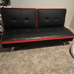 Black And Red Futon With Built In Speakers 