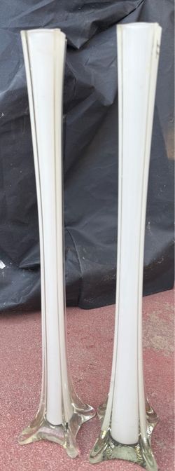 Tall Glass Eiffel Tower Vases Set of 2